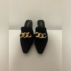 Newbella Black Commute Square Toe Mules